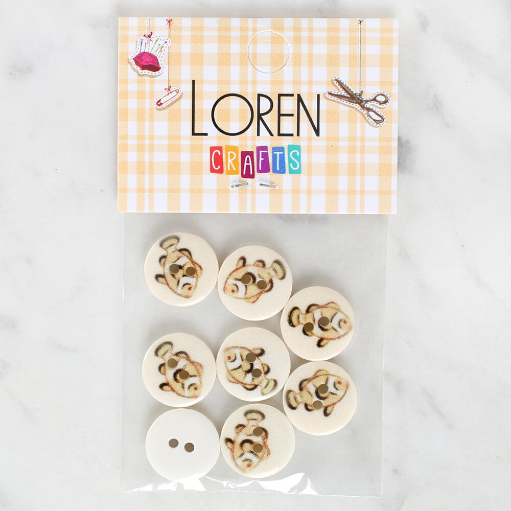 Loren Crafts 8'li Balık Düğme - 1162